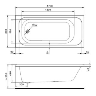 Акриловая ванна Santek Ламма 1WH501763 170х80 белая